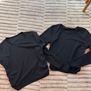 Lululemon all it takes ribbed pair of shirts, black size 10